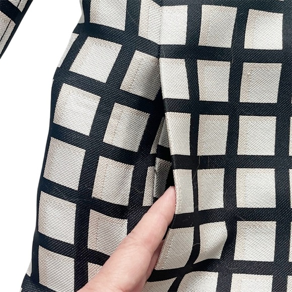 Ann Taylor Windowpane Jacquard Topper Jacket Coat White Black Size S - Picture 7 of 13